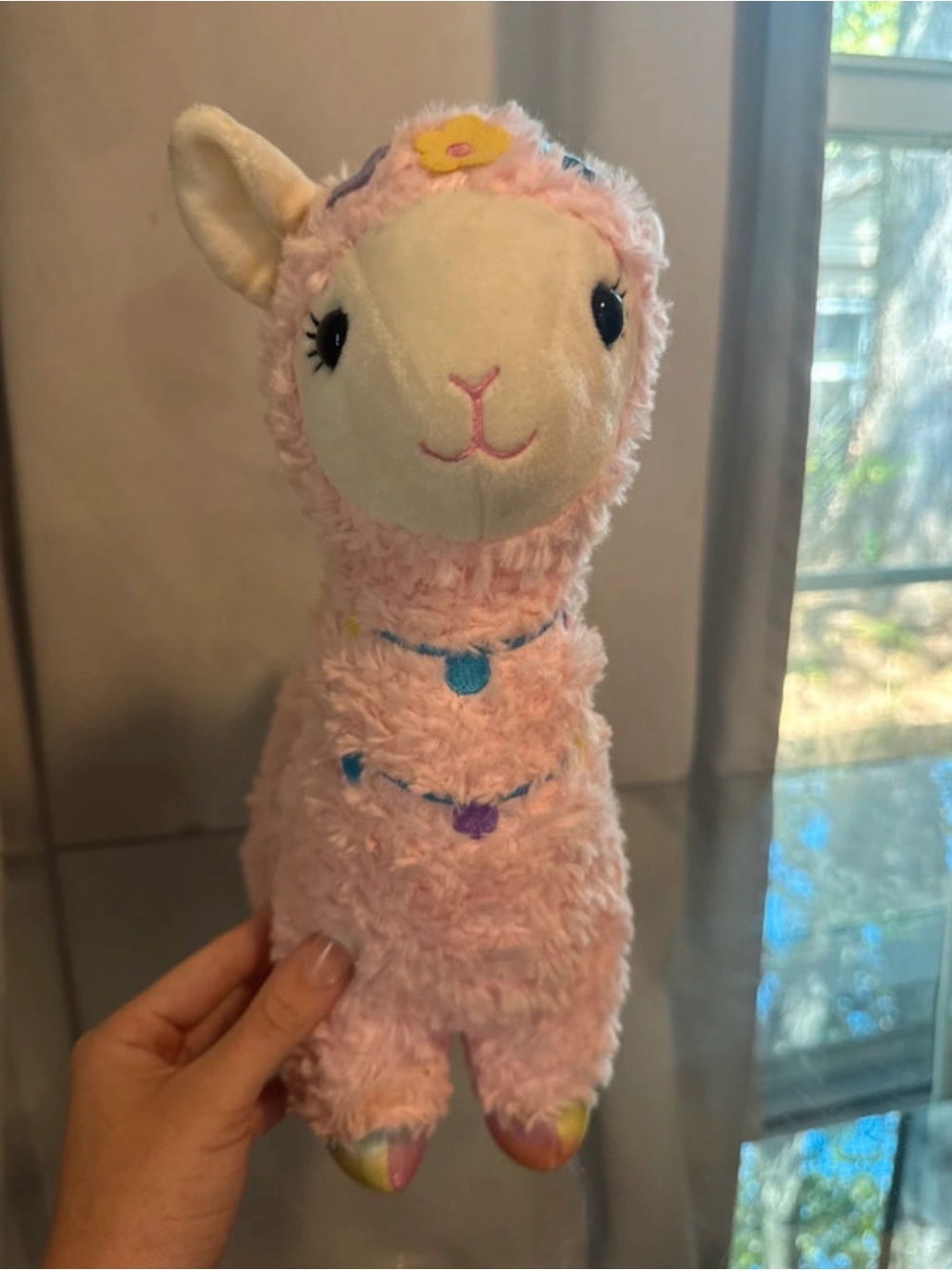 Target Pink Llama Plush with Multicolor Accents